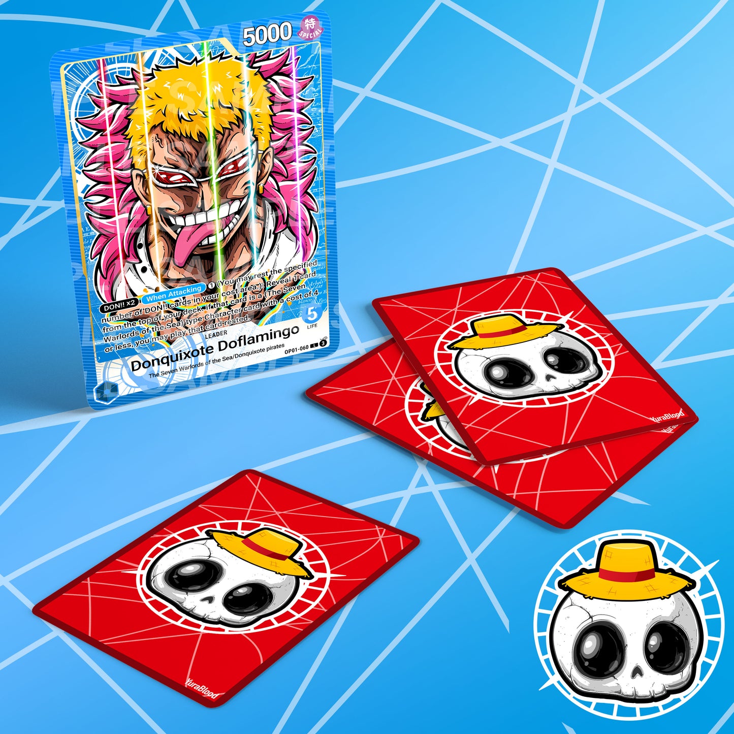 One Piece Custom Leader OP01 B Donquixote Doflamingo Card