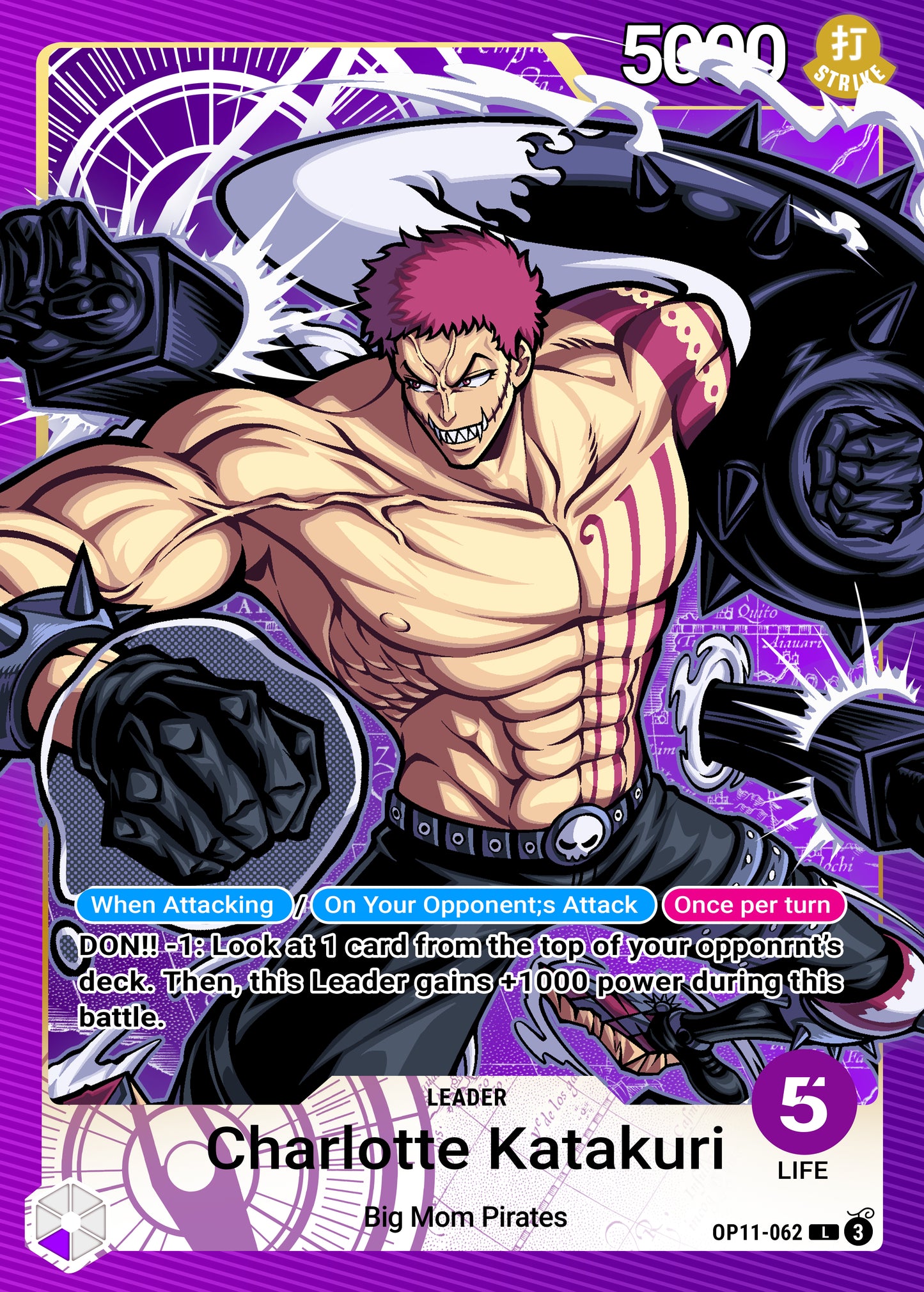 One Piece Custom Leader OP11 P Charlotte Katakuri Card